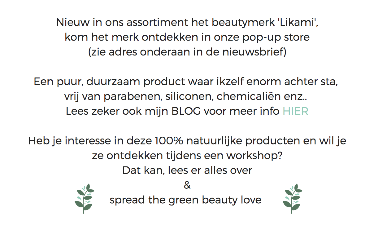 workshop Likami 100% natuurlijke producten skincare beauty 